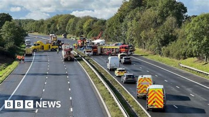 Multi-vehicle crash near Gatwick Airport causes severe traffic delays on M23 motorway